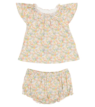 Baby Liberty floral cotton top and bloomers set | Bonpoint