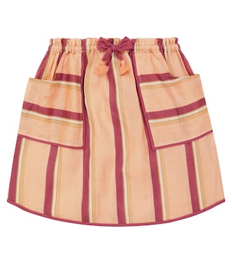 Gestreifter Rock Rosa aus Leinen | Zimmermann Kids