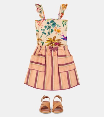 Gestreifter Rock Rosa aus Leinen | Zimmermann Kids