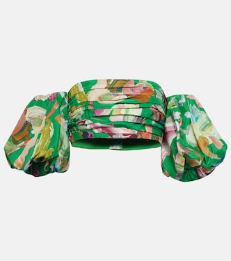 Top cropped Arlo in seta con stampa | Alémais