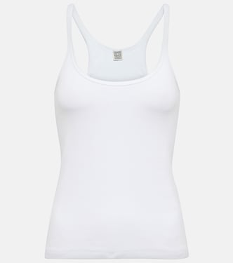Cotton-blend racerback tank top | Toteme