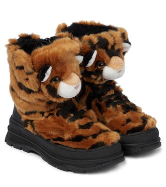 Botas de pelo sintético de leopardo | Dolce&Gabbana Kids
