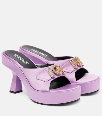 Medusa Biggie satin mules | Versace