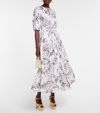 Falda midi Olympia de lino estampada | Erdem