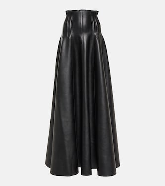 Grace flared faux leather maxi skirt | Norma Kamali