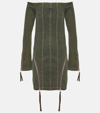 Off-shoulder denim minidress | Blumarine