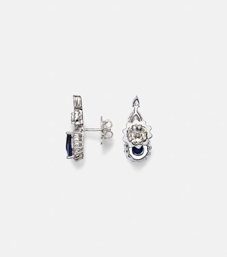 Orecchini Reign Supreme in oro bianco 18kt con diamanti e zaffiri | Yeprem