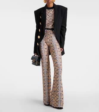 Snake-print flared pants | Balmain