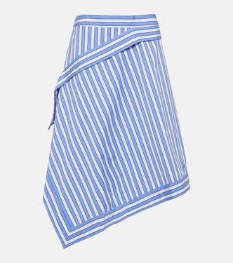 Gonna asimmetrica in cotone a righe | JW Anderson