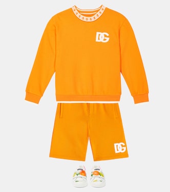 Sudadera de jersey de algodón con DG  | Dolce&Gabbana Kids