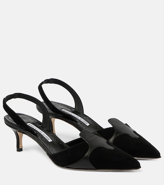 Pumps slingback Poligleto 50 in suede | Manolo Blahnik