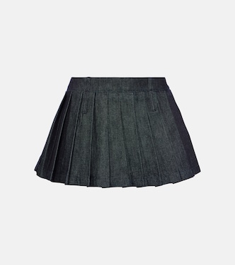 Blake pleated denim miniskirt | The Frankie Shop
