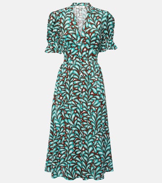Abito midi Erica in cotone con stampa | Diane von Furstenberg