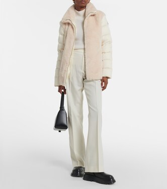 Pantaloni flared in gabardine a vita alta | Moncler