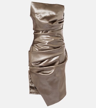 Vestido bustier fruncido metálico | Mugler