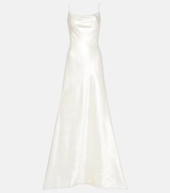 Bridal - Abito lungo Kaia in raso di seta e lana | Danielle Frankel