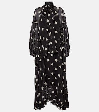Crush Tie Neck Billow polka-dot maxi dress | Zimmermann