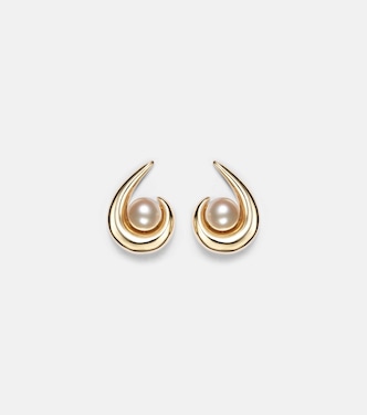 Boucles d'oreilles Pearl Curl en or 14 ct et perles d'eau douce | Mateo