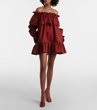 Abito corto in twill di cotone | Saint Laurent