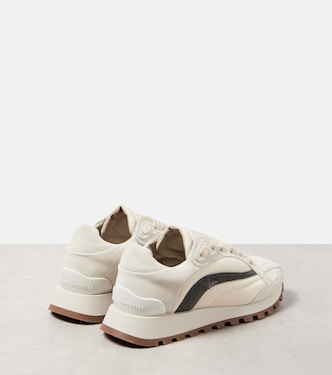 Sneakers con suede e monili | Brunello Cucinelli