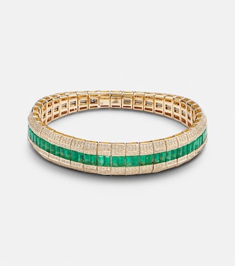 Bracelet Scales en or 18 ct, diamants et émeraudes | Shay Jewelry