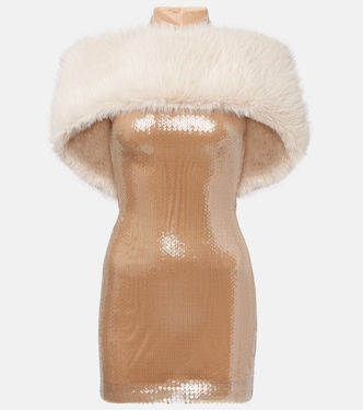 Robe en fourrure synthétique à sequins | David Koma