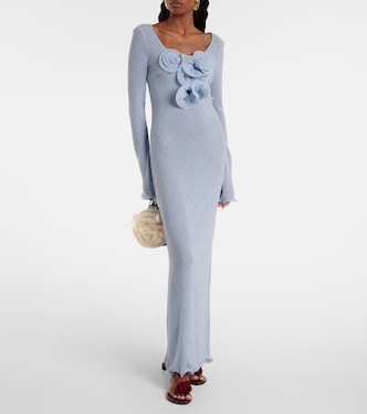 Floral-appliqué ruffled maxi dress | Magda Butrym