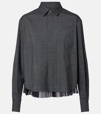 Prince of Wales check wool shirt | Sacai
