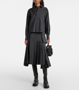 Prince of Wales check wool shirt | Sacai