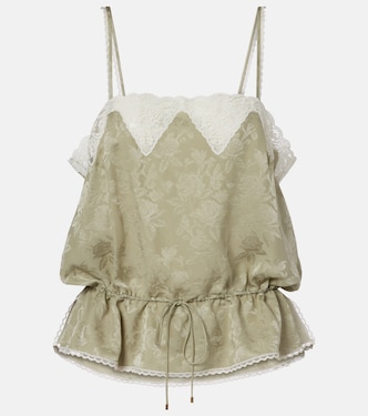 Top aus Seiden-Jacquard mit Spitze | Chloé