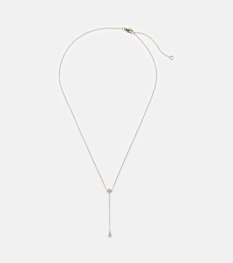 Perfect Pear 14kt gold lariat necklace with diamonds | Stone and Strand