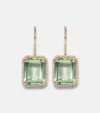 Portrait 18kt gold earrings with amethysts and diamonds | Shay Jewelry