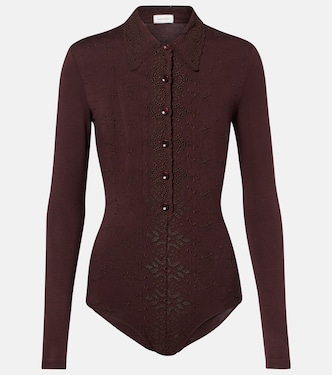 Embroidered cotton-blend bodysuit | Magda Butrym