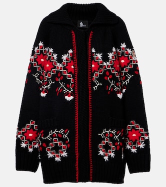 Cárdigan en mezcla de lana bordado | Moncler Grenoble