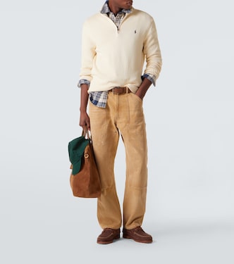 Distressed cotton canvas straight pants | Polo Ralph Lauren