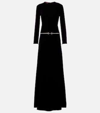 Horsebit embellished jersey maxi dress | Gucci