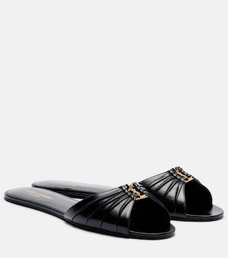 Cassandre leather slides | Saint Laurent