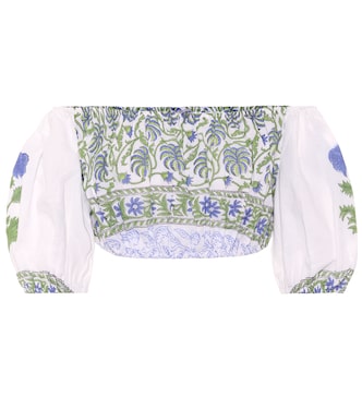 Off-the-shoulder cotton crop top | Juliet Dunn