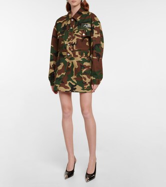 High-rise camouflage gabardine miniskirt | Alessandra Rich