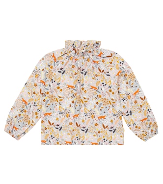 Ruffle-trimmed printed blouse | Il Gufo