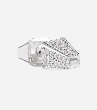 Boucle d’oreille unique en or blanc 18 ct et diamants | Eéra