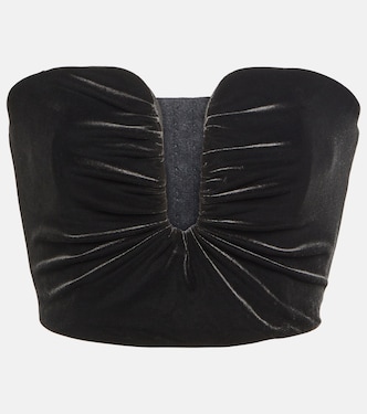 Cropped-Top aus Samt | Self-Portrait