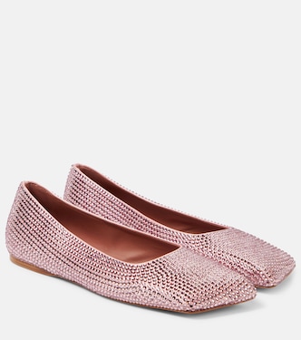 Ballerinas Ane aus Satin mit Kristallen | Amina Muaddi