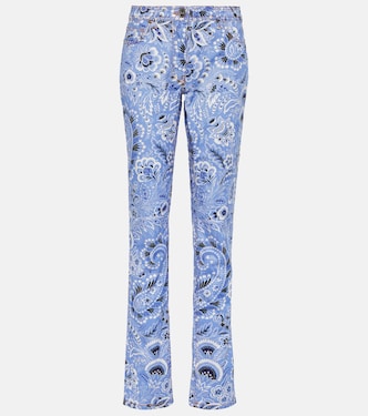 Jeans skinny de tiro alto estampados | Etro