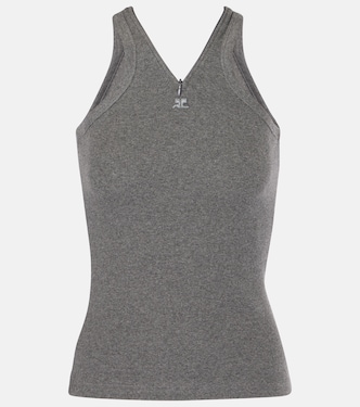 Tank top acanalado de algodón | Courrèges