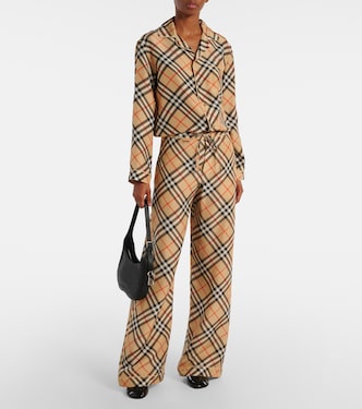 Weite Hose Burberry Check aus Seide | Burberry
