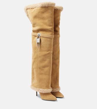 Shark Lock Stiletto suede over-the-knee boots | Givenchy