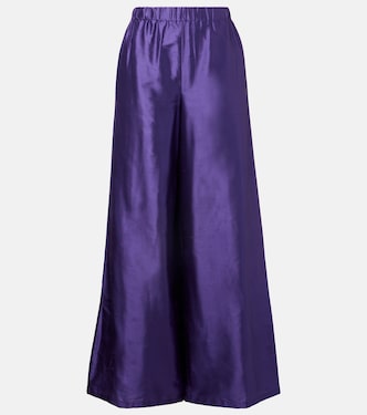 Pantalones anchos anchos Avio de satén de seda | Max Mara