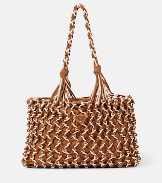 Bolso tejido con ante  | Prada