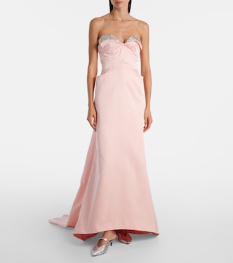 Crystal-embellished duchess satin gown | McQueen